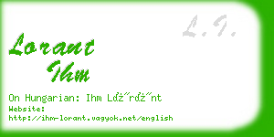 lorant ihm business card